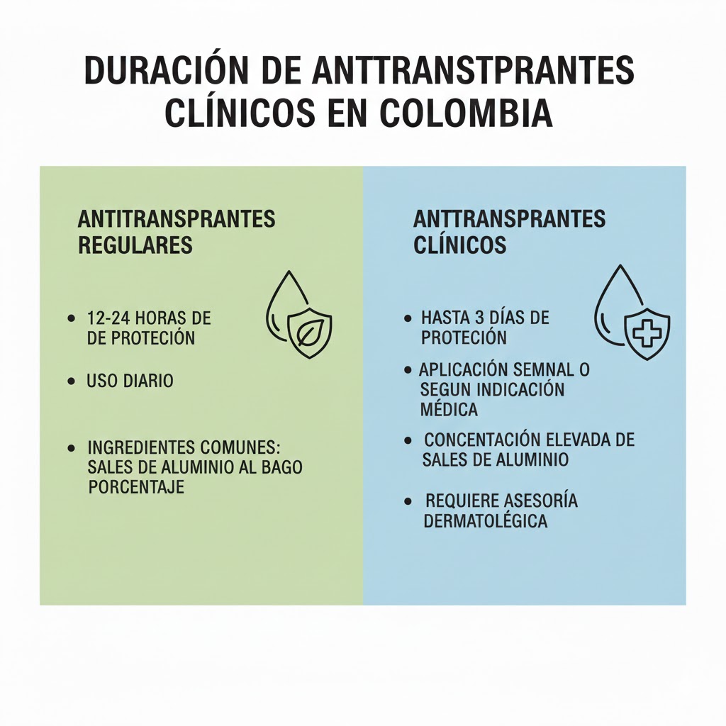Cuánto dura el efecto de los antitranspirantes clínicos en Colombia Cuánto dura el efecto de los antitranspirantes clínicos en Colombia